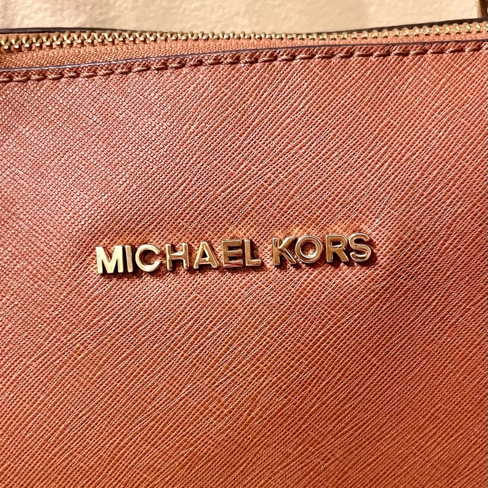 Michael Kors Jet Set Large Brown Saffiano Leather Tote Bag